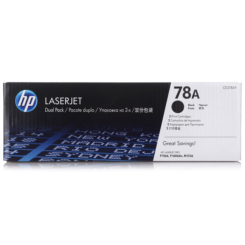 惠普（HP）CE278AF 黑色双包硒鼓 78A（适用P1566 P1606dnM1536dnf）