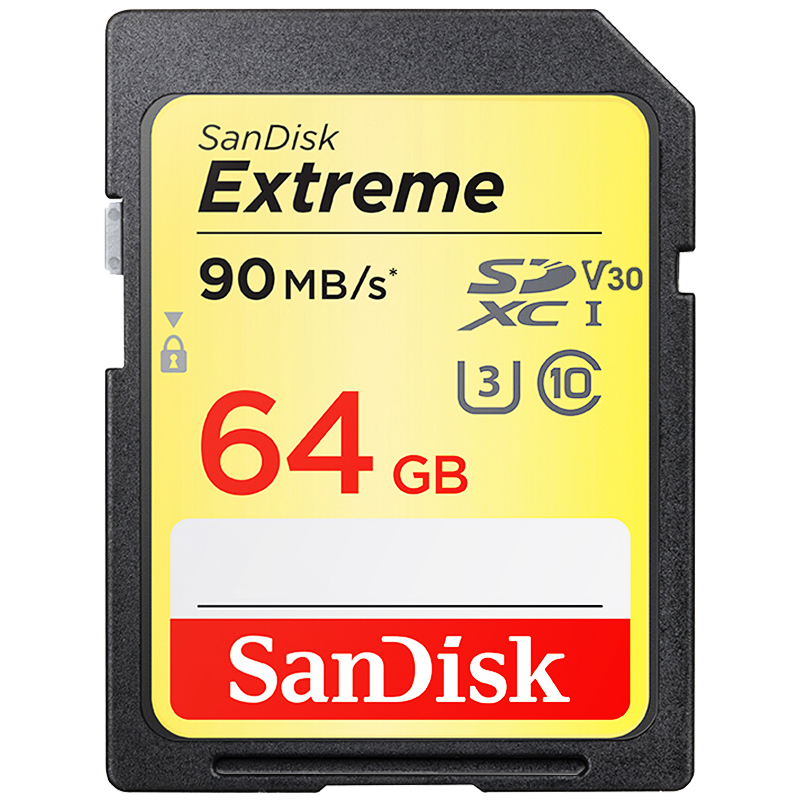  闪迪64GB 读速90MB/s 写速40MB/s 至尊极速SDXC UHS-I存储卡 