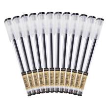 晨光(M&G)文具0.5mm黑色中性笔 葫芦头透明笔杆签字笔优品系列水笔12支/盒AGP62801