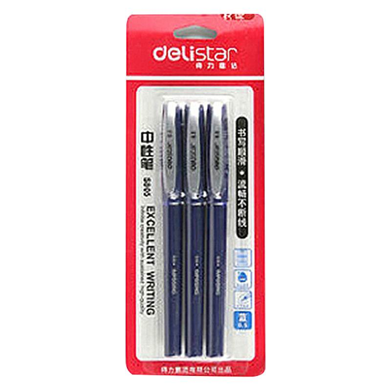得力 S805 签字笔中性笔水笔 0.5mm 3支/卡 (单位:卡) 混色