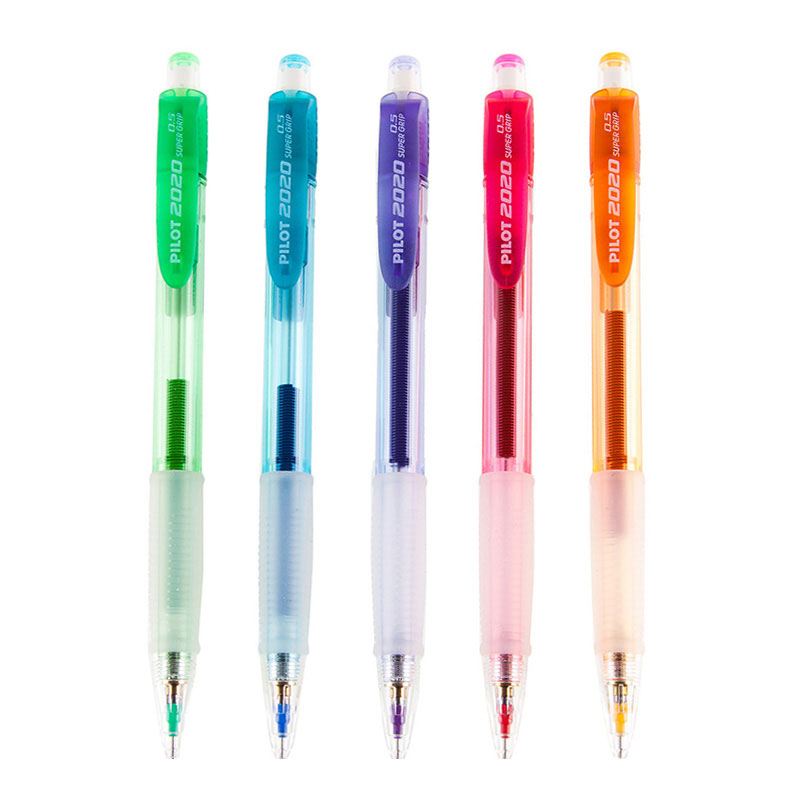 日本百乐（PILOT）HFGP-20N-SL 透明彩色杆自动铅笔 摇摇笔活动铅笔0.5mm2支混色