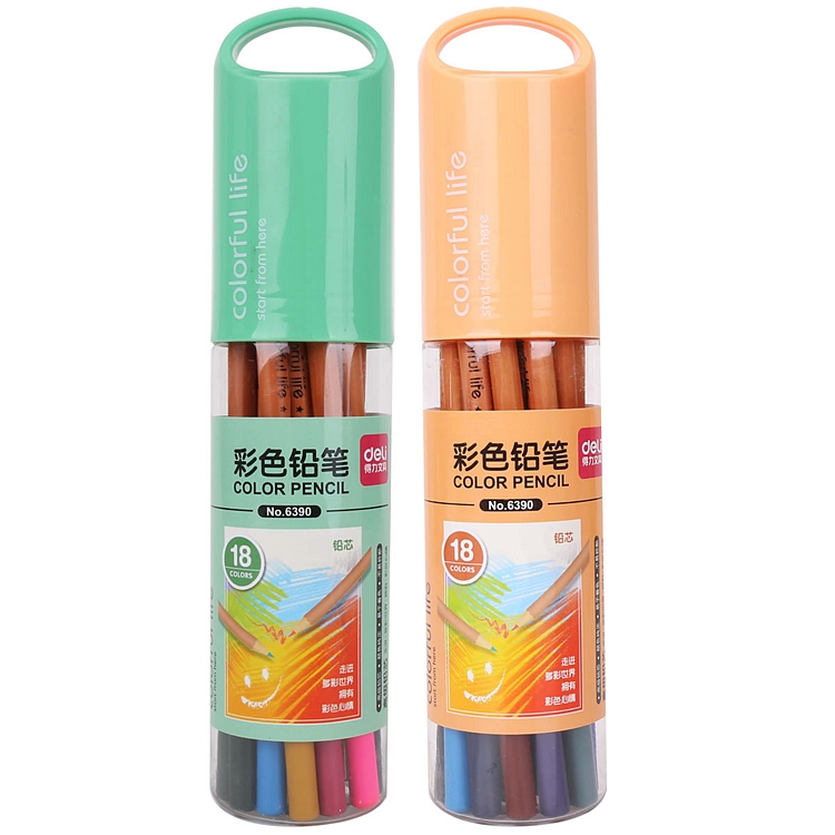 得力 6390 铅笔 Φ46ｘ205mm 18支/筒 (单位:筒) 18色
