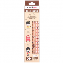 得力 S921 铅笔 2H 12支/盒 (单位:盒) 原木色
