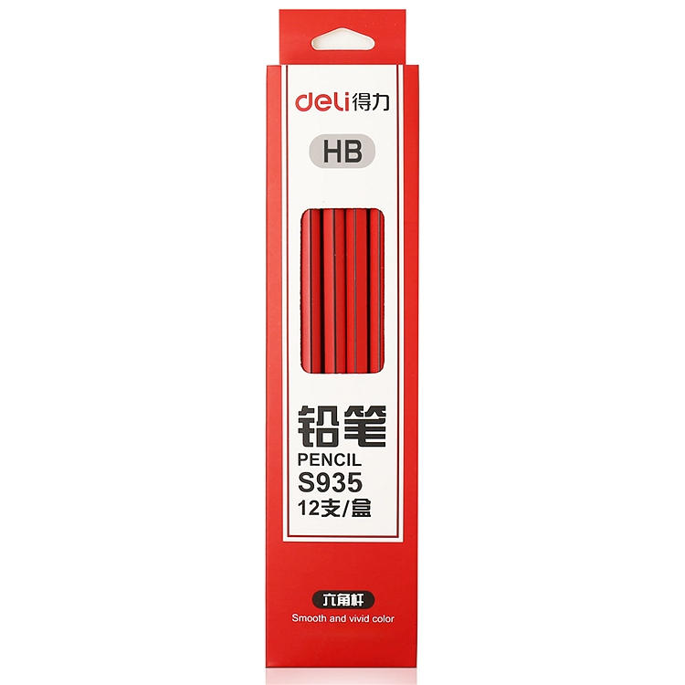 得力 S935 铅笔 HB 12支/24盒/288盒 (单位:盒) 红色