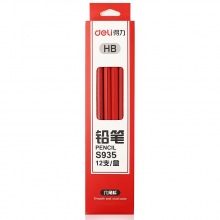 得力 S935 铅笔 HB 12支/24盒/288盒 (单位:盒) 红色