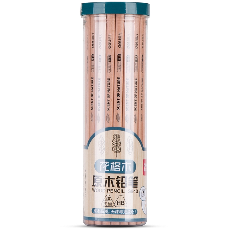 得力 S943 原木铅笔 HB 30色/筒 （单位：筒） 原木色