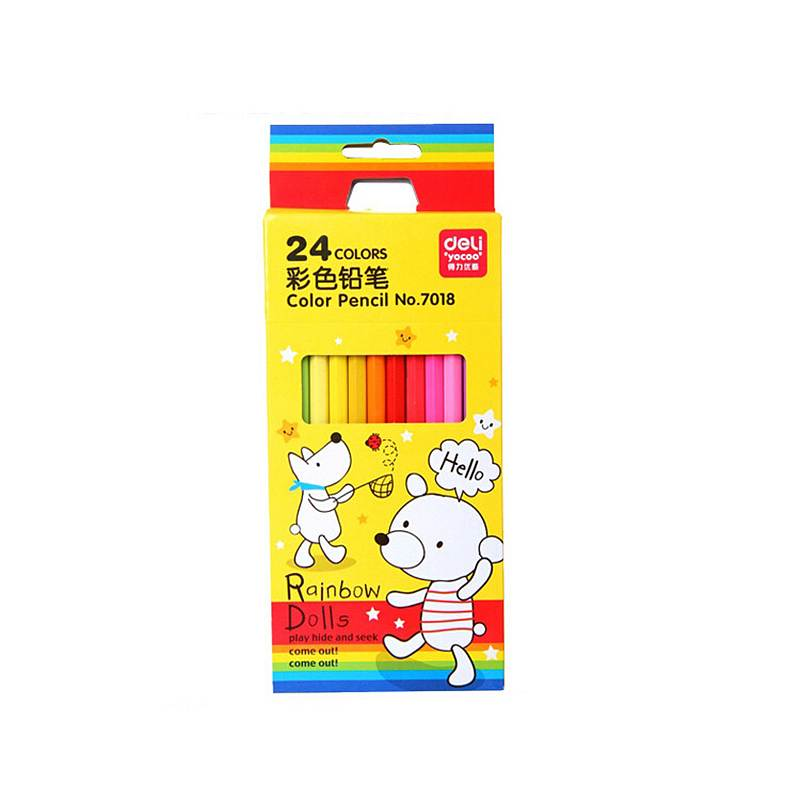 得力 7018 彩铅铅笔 24支/盒 (单位:盒) 24色