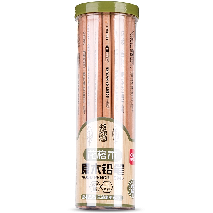得力 S940 原木铅笔 HB 30支/筒 （单位：筒） 原木色