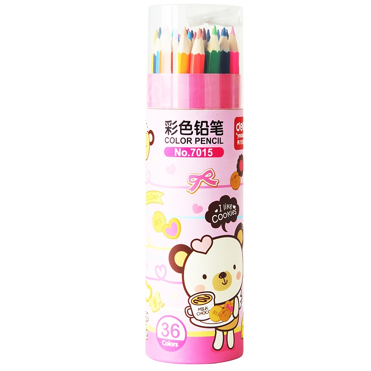 得力 7015 彩色铅笔 36支/桶 （单位：桶） 混色