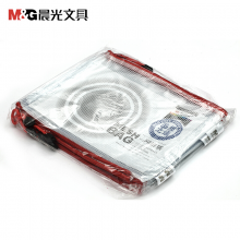 晨光(M&G)ADM94508 A5文件袋防水拉链袋pvc网格网纹袋票据资料袋1包，12个装