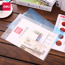 得力 (deli) 办公用品 a4纸透明文件袋 A4档案袋资料袋 按扣5505-10个按扣5505-10个颜色随机
