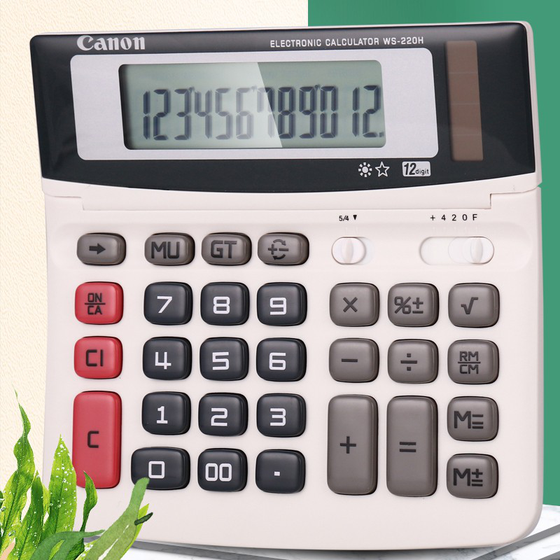 佳能（Canon） WS-220H计算器 12位显示 屏幕摇头财务计算机